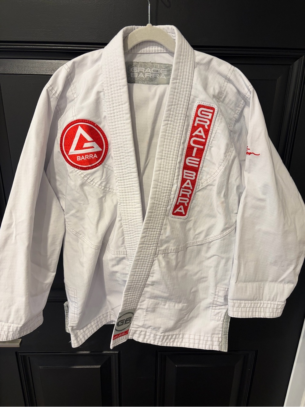 Gracie Barra Kids White Jiu-Jitsu Gi Jacket, Pants and Belt